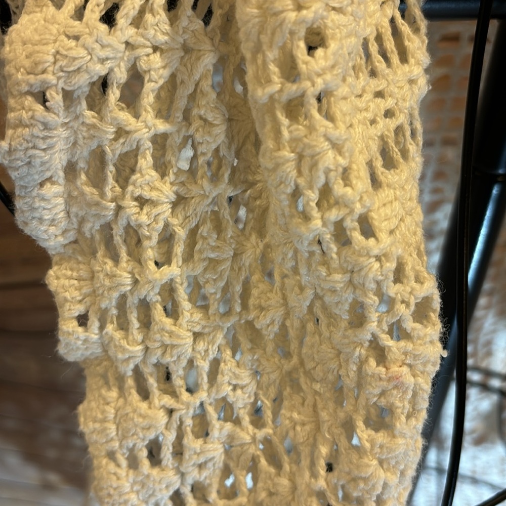 Vintage handmade off white vest beautiful back drop one of a kind bohemian - Picture 2 of 3